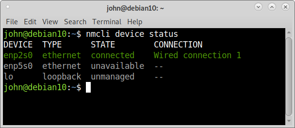 Debian 10 Ethernet 1