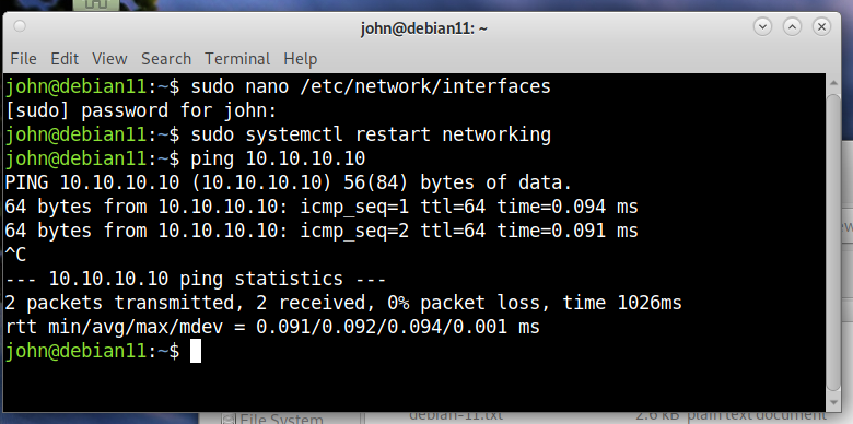 Debian 11 Ethernet 3
