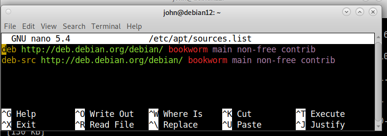 sources.list Settings