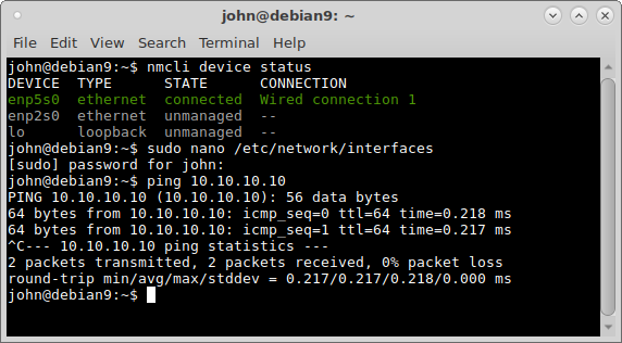 Debian 9 Ethernet 3
