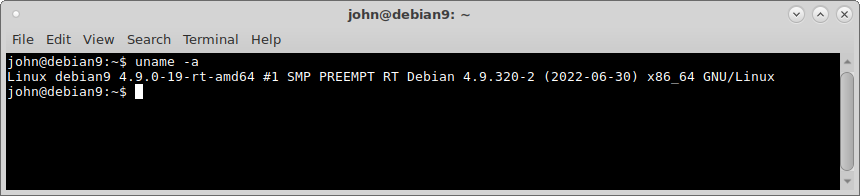 Debian 9 Uname